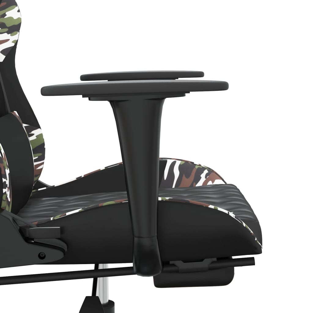 Gamestoel met voetensteun kunstleer zwart en camouflage is nu te koop bij PeponiXL, paradijselijk wonen!