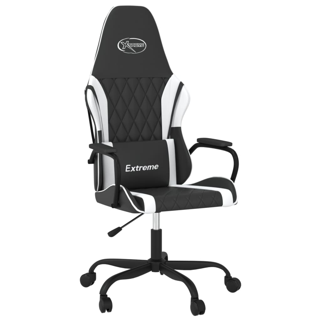 Gamestoel kunstleer zwart en wit is nu te koop bij PeponiXL, paradijselijk wonen!