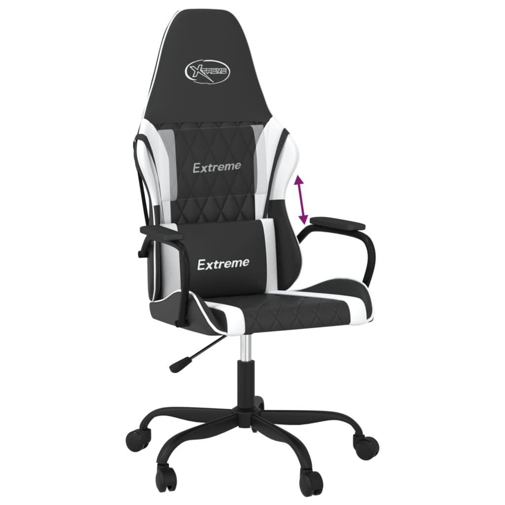 Gamestoel kunstleer zwart en wit is nu te koop bij PeponiXL, paradijselijk wonen!