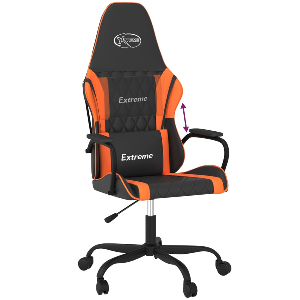 Gamestoel kunstleer zwart en oranje is nu te koop bij PeponiXL, paradijselijk wonen!