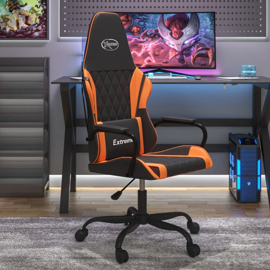 Gamestoel kunstleer zwart en oranje is nu te koop bij PeponiXL, paradijselijk wonen!