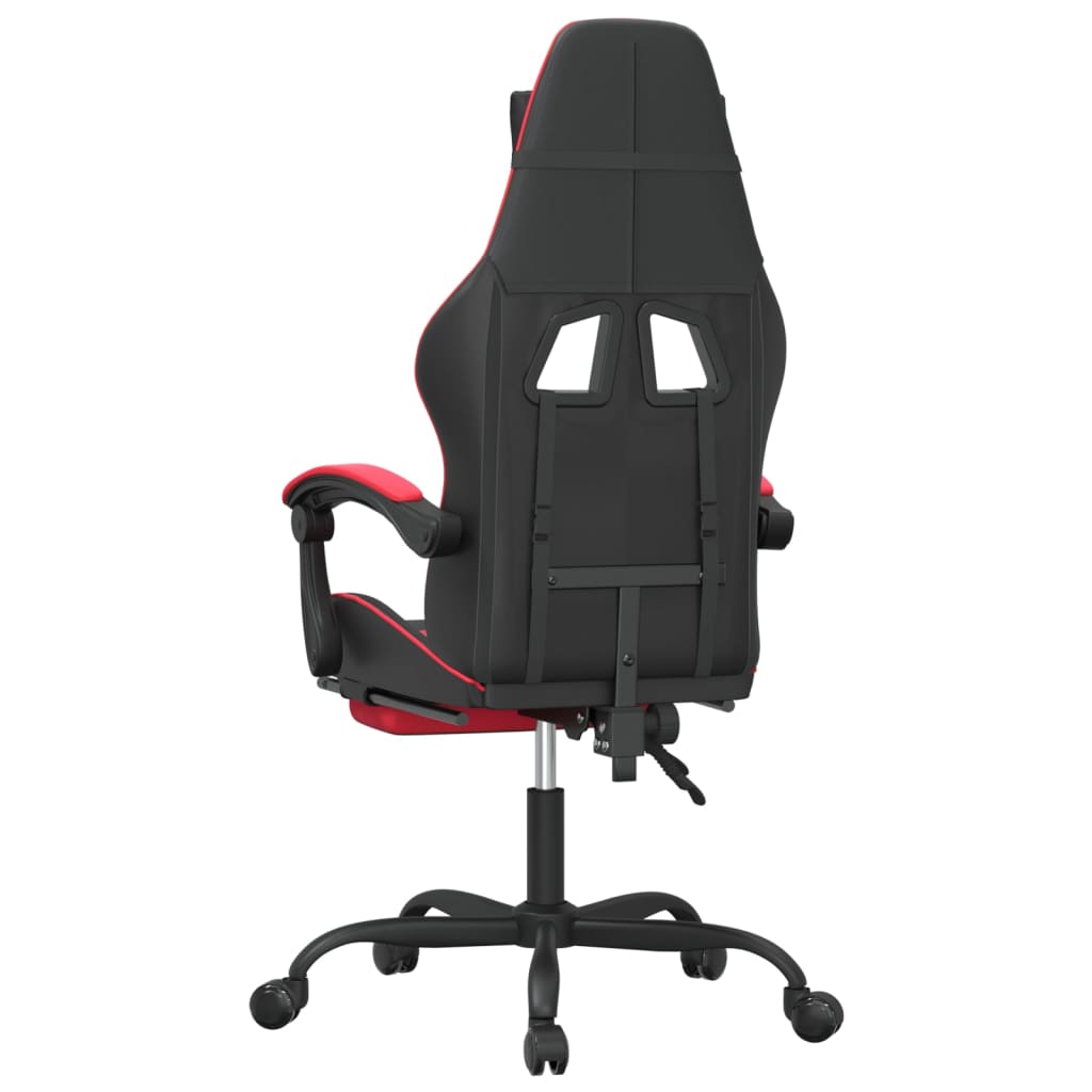 Gamestoel met voetensteun kunstleer zwart en rood is nu te koop bij PeponiXL, paradijselijk wonen!