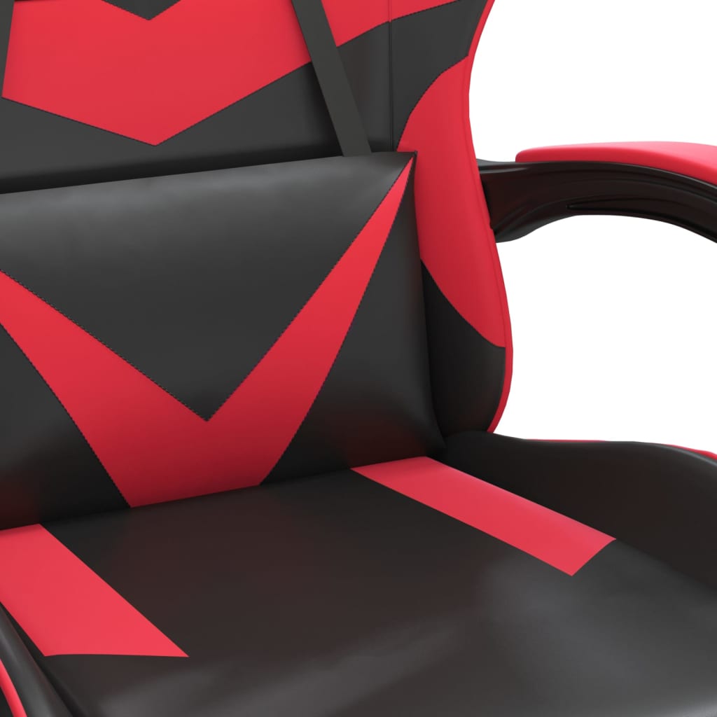 Gamestoel met voetensteun kunstleer zwart en rood is nu te koop bij PeponiXL, paradijselijk wonen!