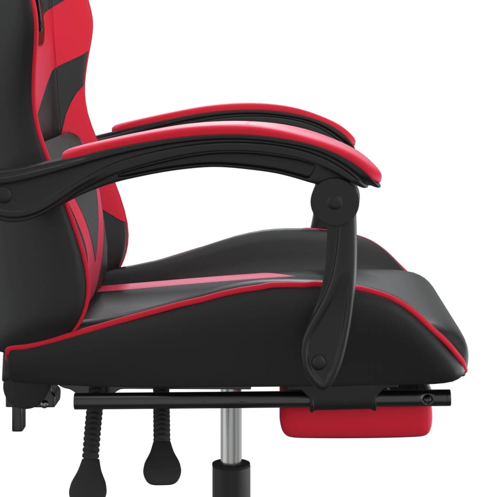 Gamestoel met voetensteun kunstleer zwart en rood is nu te koop bij PeponiXL, paradijselijk wonen!