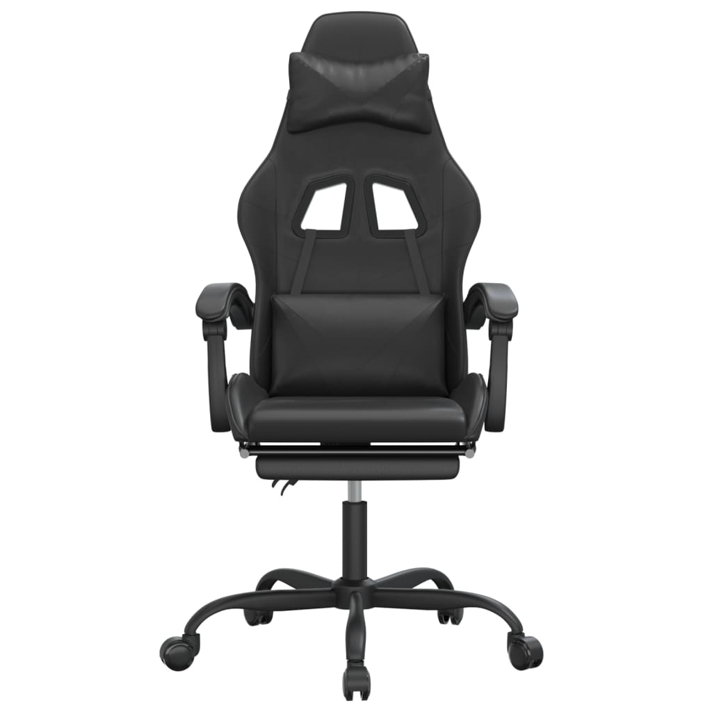 Gamestoel met voetensteun kunstleer zwart is nu te koop bij PeponiXL, paradijselijk wonen!