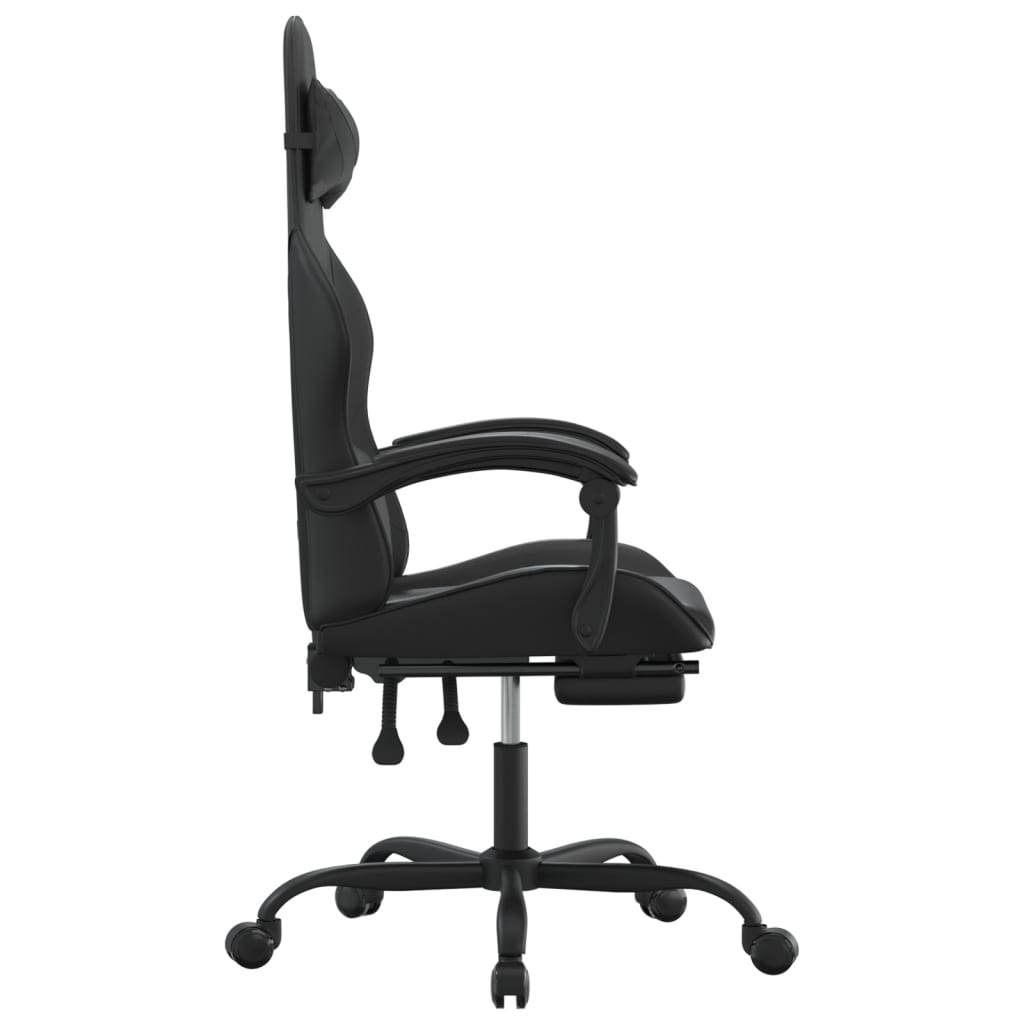Gamestoel met voetensteun kunstleer zwart is nu te koop bij PeponiXL, paradijselijk wonen!