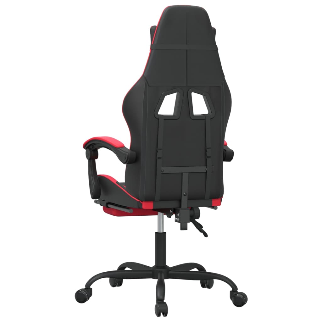 Gamestoel met voetensteun kunstleer zwart en rood is nu te koop bij PeponiXL, paradijselijk wonen!