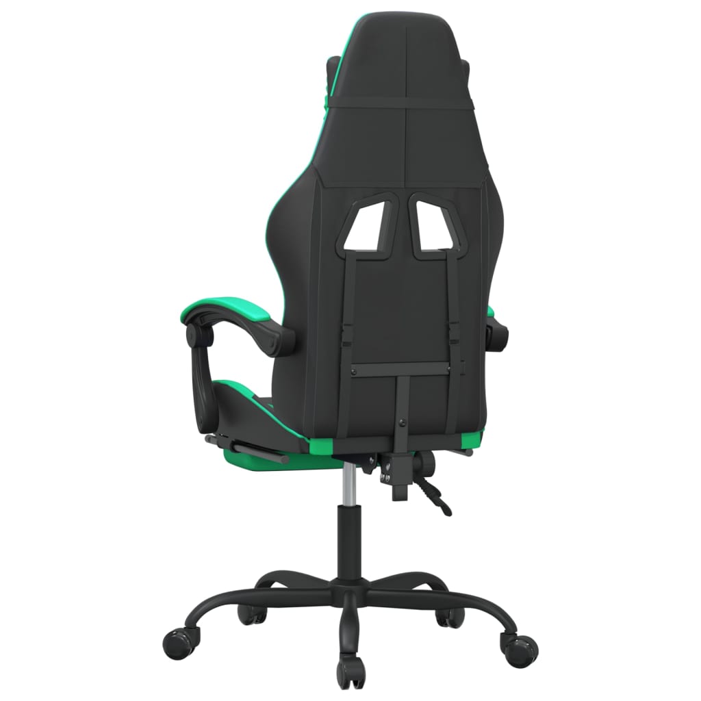 Gamestoel met voetensteun kunstleer zwart en groen is nu te koop bij PeponiXL, paradijselijk wonen!