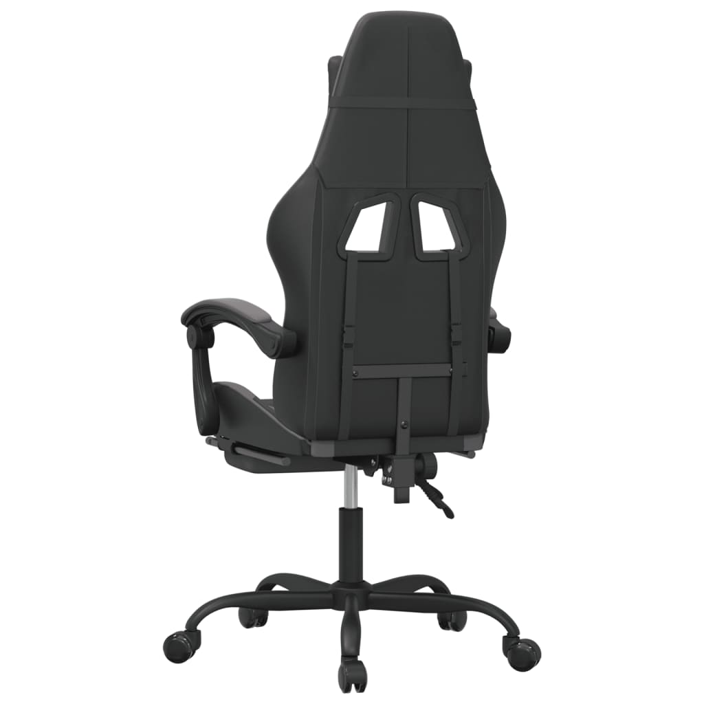 Gamestoel met voetensteun kunstleer zwart en grijs is nu te koop bij PeponiXL, paradijselijk wonen!