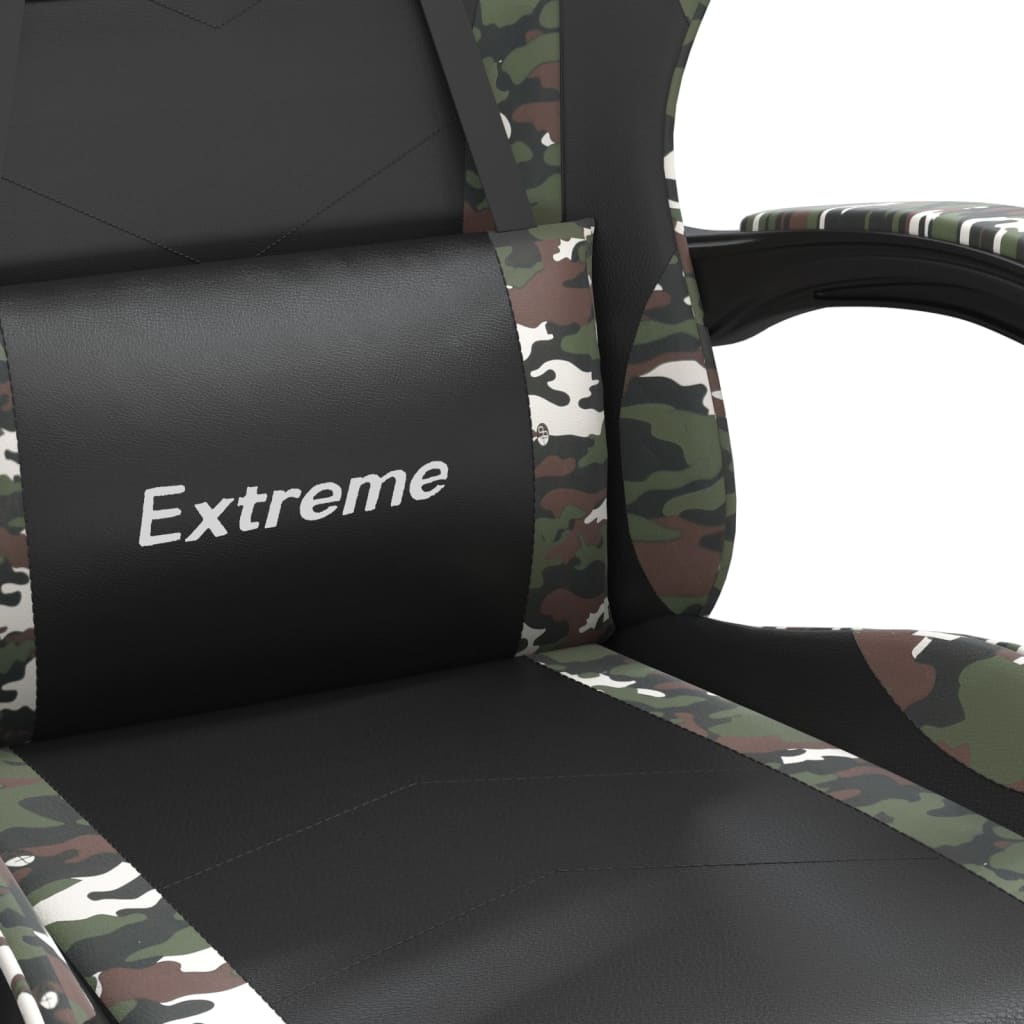 Gamestoel met voetensteun kunstleer zwart en camouflage is nu te koop bij PeponiXL, paradijselijk wonen!