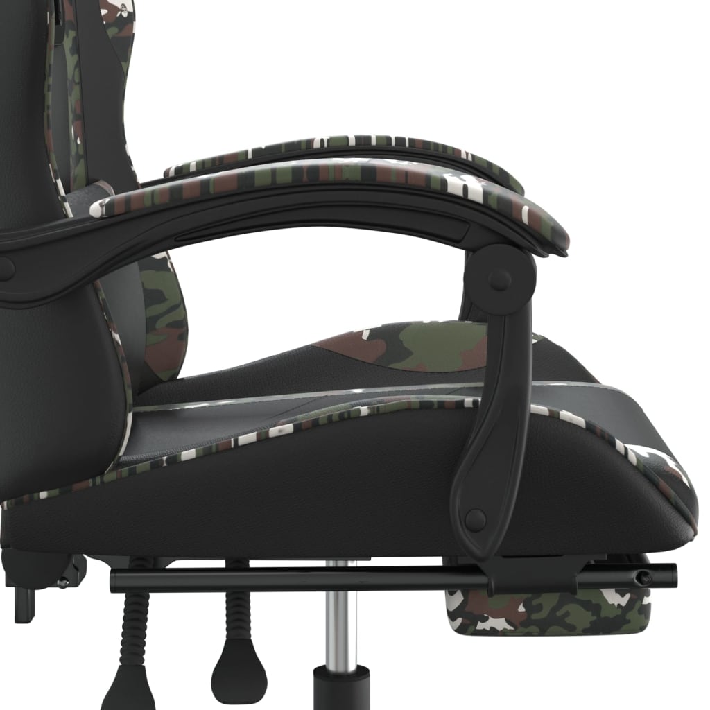 Gamestoel met voetensteun kunstleer zwart en camouflage is nu te koop bij PeponiXL, paradijselijk wonen!
