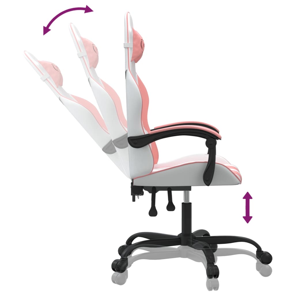 Gamestoel kunstleer wit en roze is nu te koop bij PeponiXL, paradijselijk wonen!
