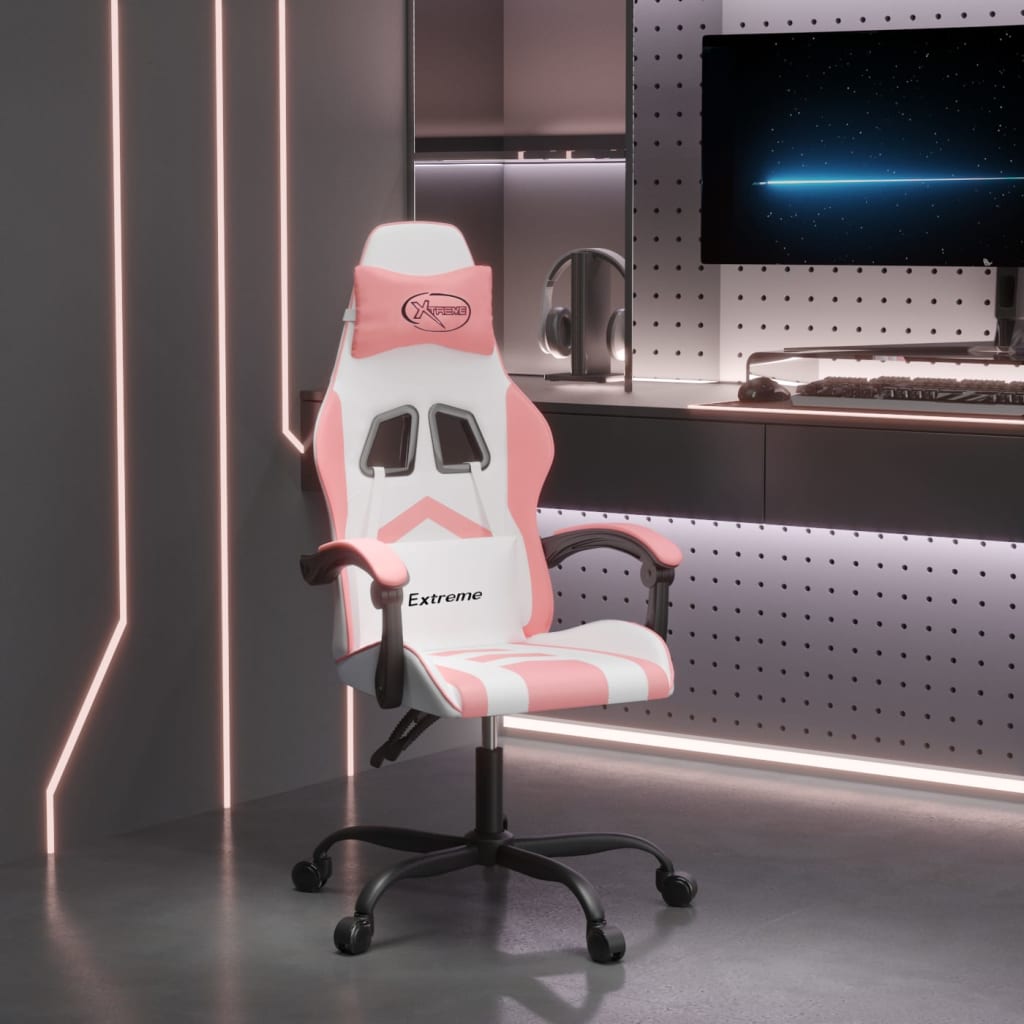Gamestoel kunstleer wit en roze is nu te koop bij PeponiXL, paradijselijk wonen!
