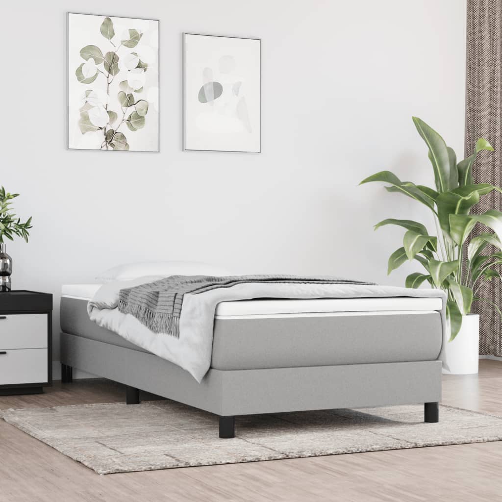 Boxspring bed 80x200 cm stof lichtgrijs is nu te koop bij PeponiXL, paradijselijk wonen!