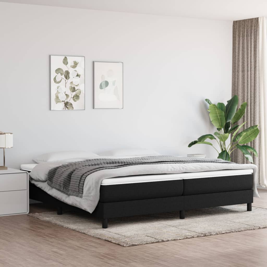 Boxspring bed stof zwart 200x200 cm is nu te koop bij PeponiXL, paradijselijk wonen!