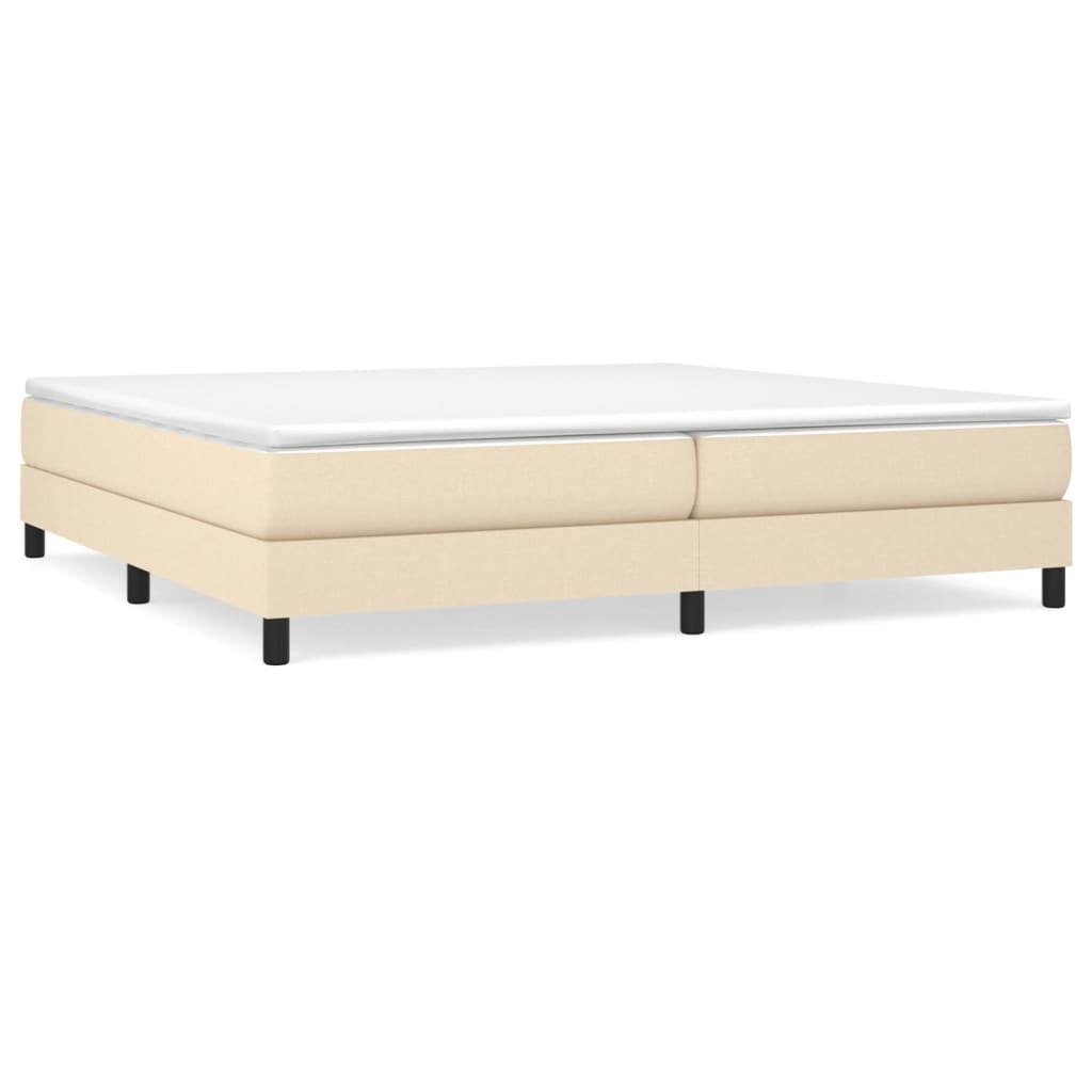 Boxspring bed stof crèmekleurig 200x200 cm is nu te koop bij PeponiXL, paradijselijk wonen!