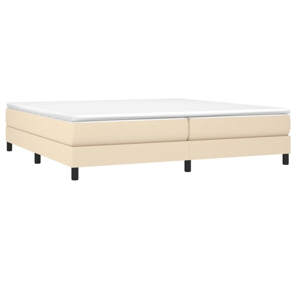 Boxspring bed stof crèmekleurig 200x200 cm is nu te koop bij PeponiXL, paradijselijk wonen!