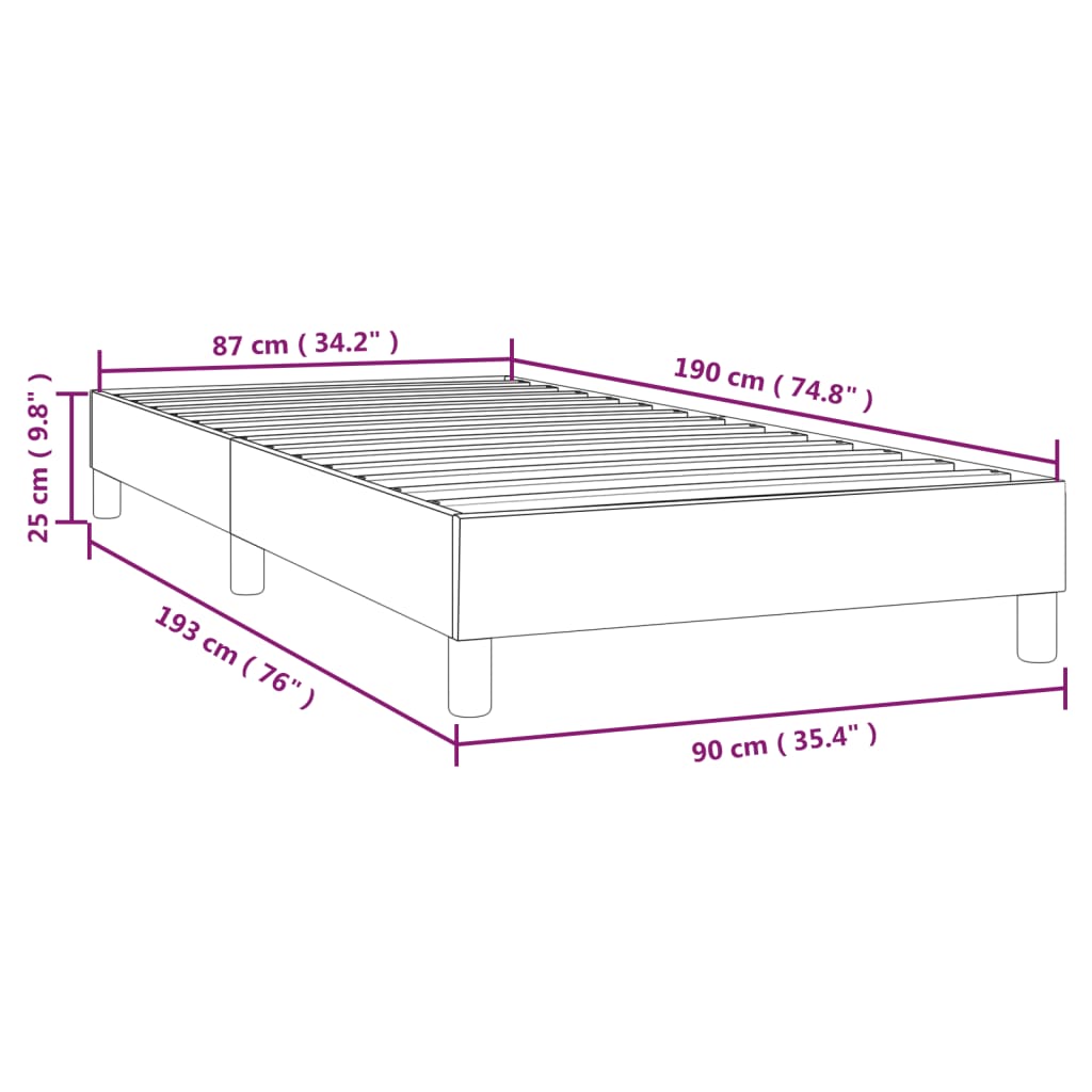 Boxspring bed 90x190 cm stof donkerbruin is nu te koop bij PeponiXL, paradijselijk wonen!