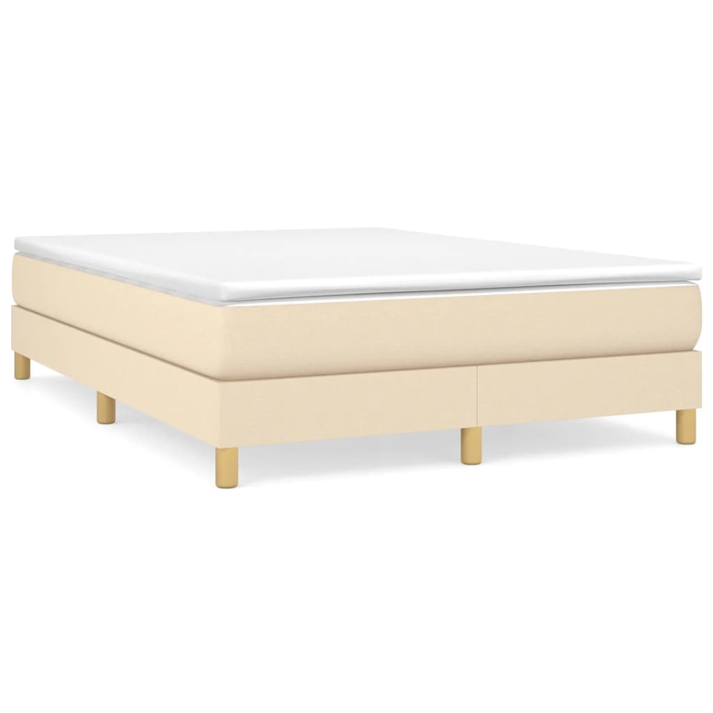 Boxspring bed stof crèmekleurig 140x190 cm is nu te koop bij PeponiXL, paradijselijk wonen!