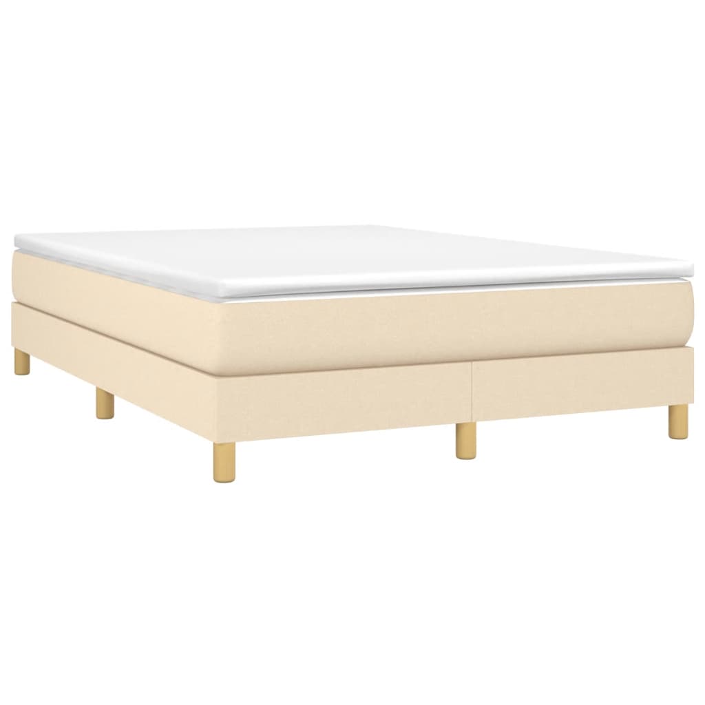 Boxspring bed stof crèmekleurig 140x190 cm is nu te koop bij PeponiXL, paradijselijk wonen!