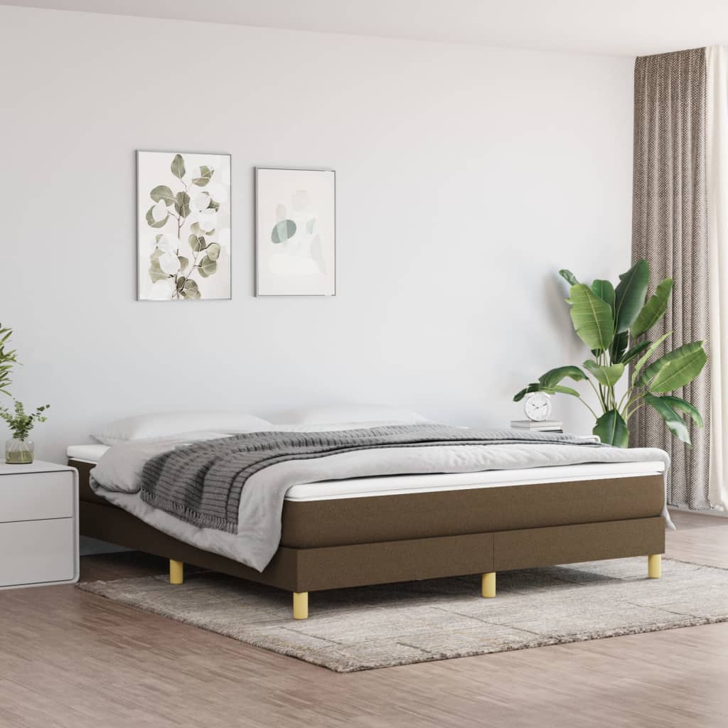 Boxspring bed stof donkerbruin 160x200 cm is nu te koop bij PeponiXL, paradijselijk wonen!
