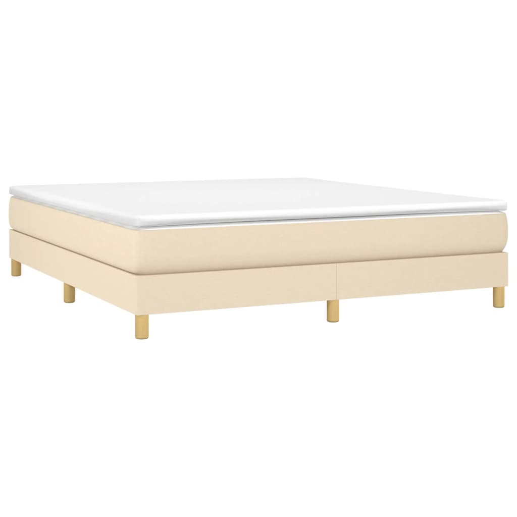 Boxspring bed stof crèmekleurig 160x200 cm is nu te koop bij PeponiXL, paradijselijk wonen!