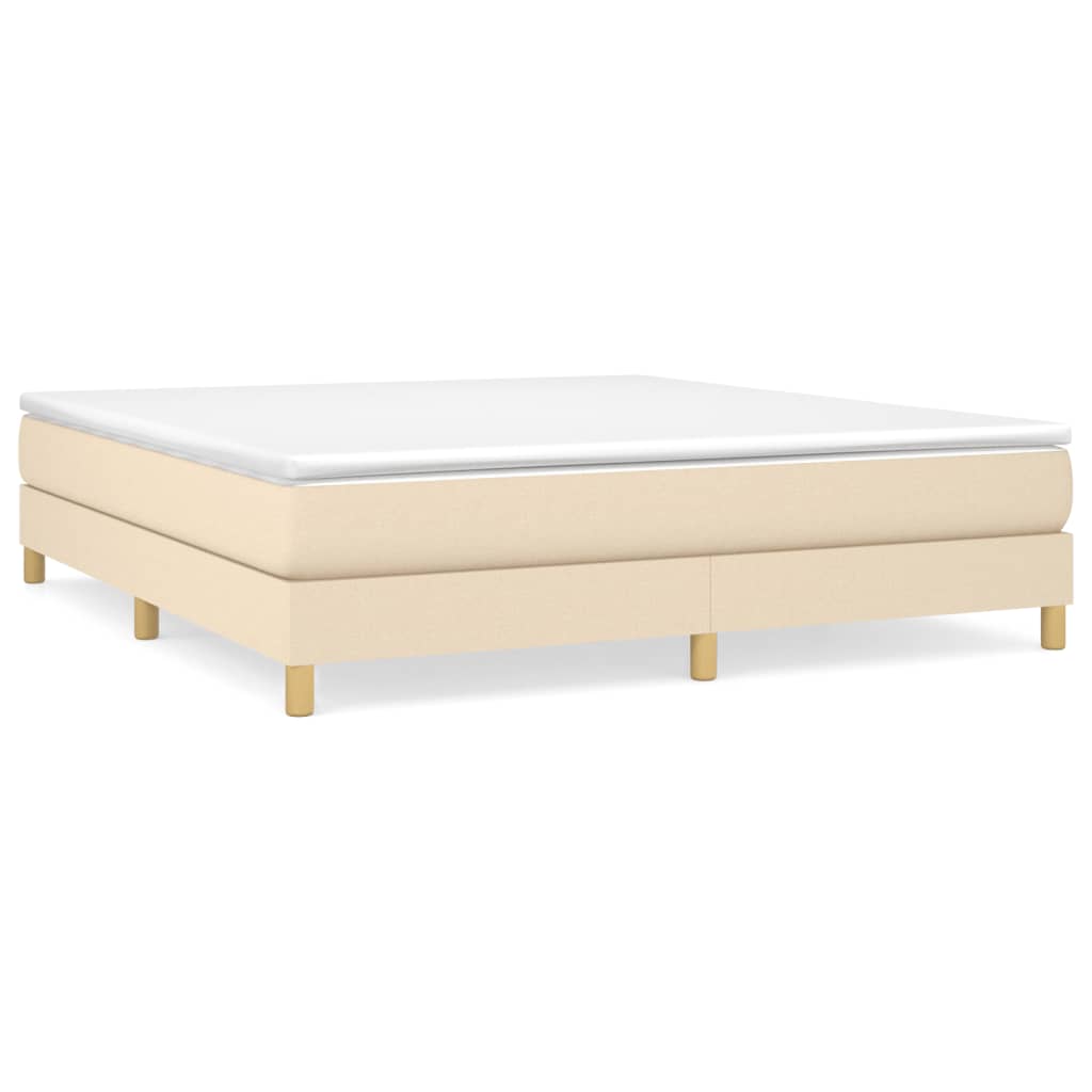 Boxspring bed stof crèmekleurig 180x200 cm is nu te koop bij PeponiXL, paradijselijk wonen!
