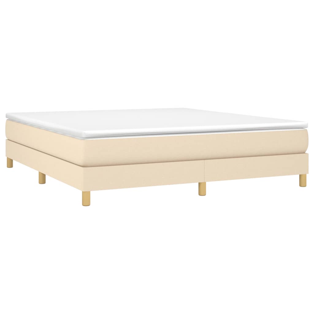 Boxspring bed stof crèmekleurig 180x200 cm is nu te koop bij PeponiXL, paradijselijk wonen!