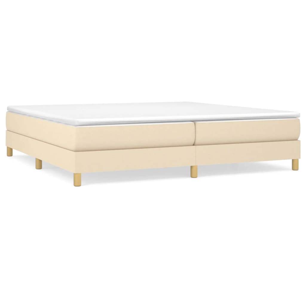 Boxspring bed stof crèmekleurig 200x200 cm is nu te koop bij PeponiXL, paradijselijk wonen!