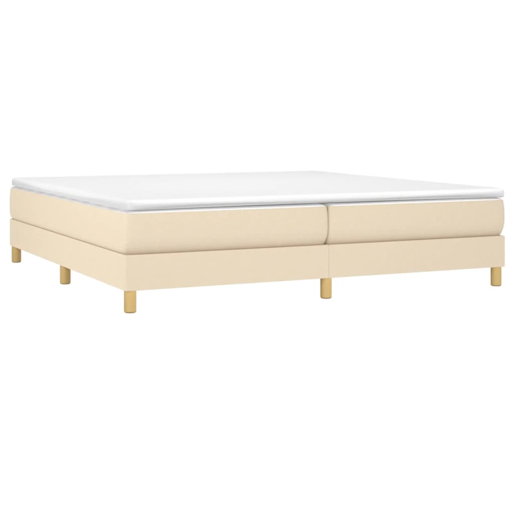 Boxspring bed stof crèmekleurig 200x200 cm is nu te koop bij PeponiXL, paradijselijk wonen!