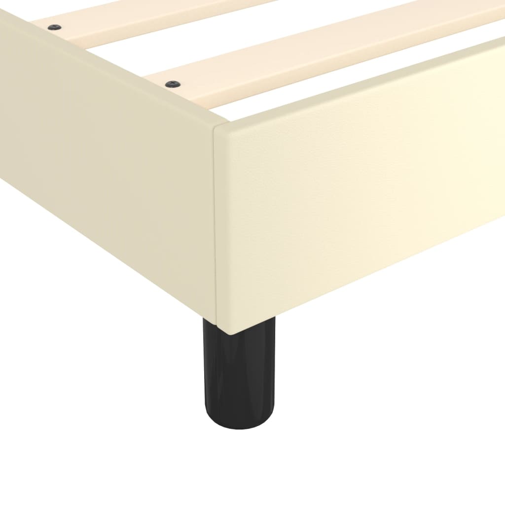 Boxspring bed kunstleer crèmekleurig 80x200 cm is nu te koop bij PeponiXL, paradijselijk wonen!