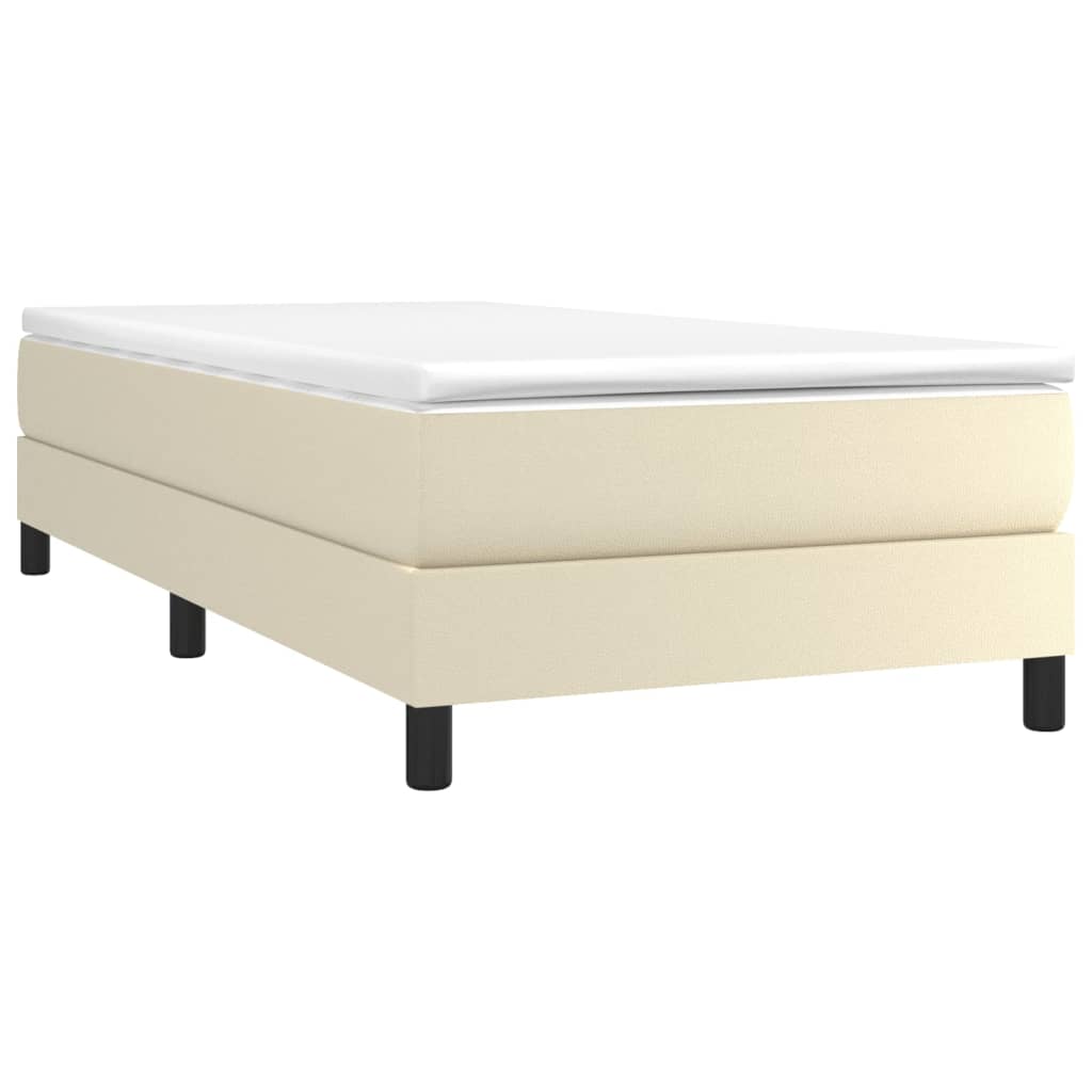 Boxspring bed kunstleer crèmekleurig 90x190 cm is nu te koop bij PeponiXL, paradijselijk wonen!