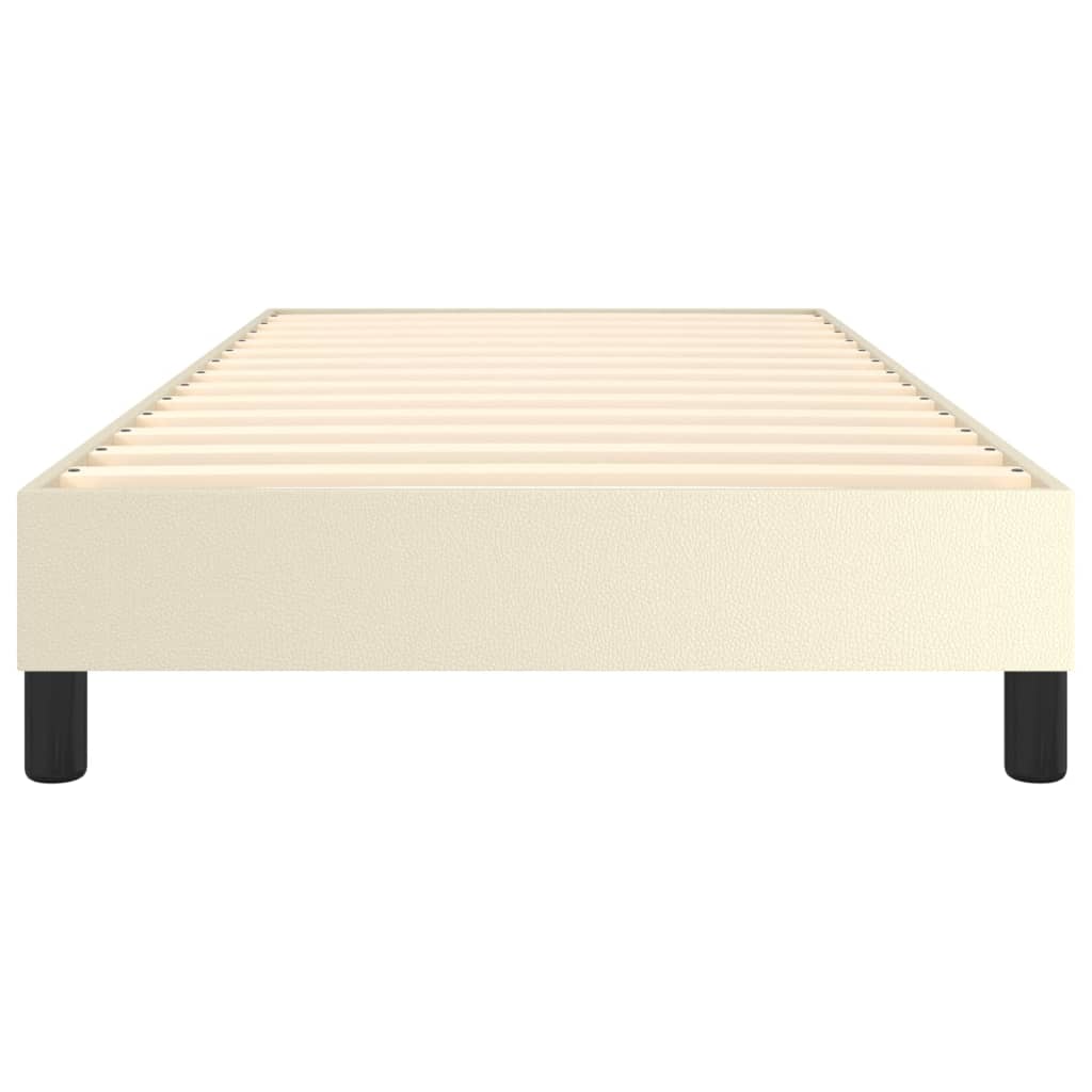Boxspring bed kunstleer crèmekleurig 90x200 cm is nu te koop bij PeponiXL, paradijselijk wonen!