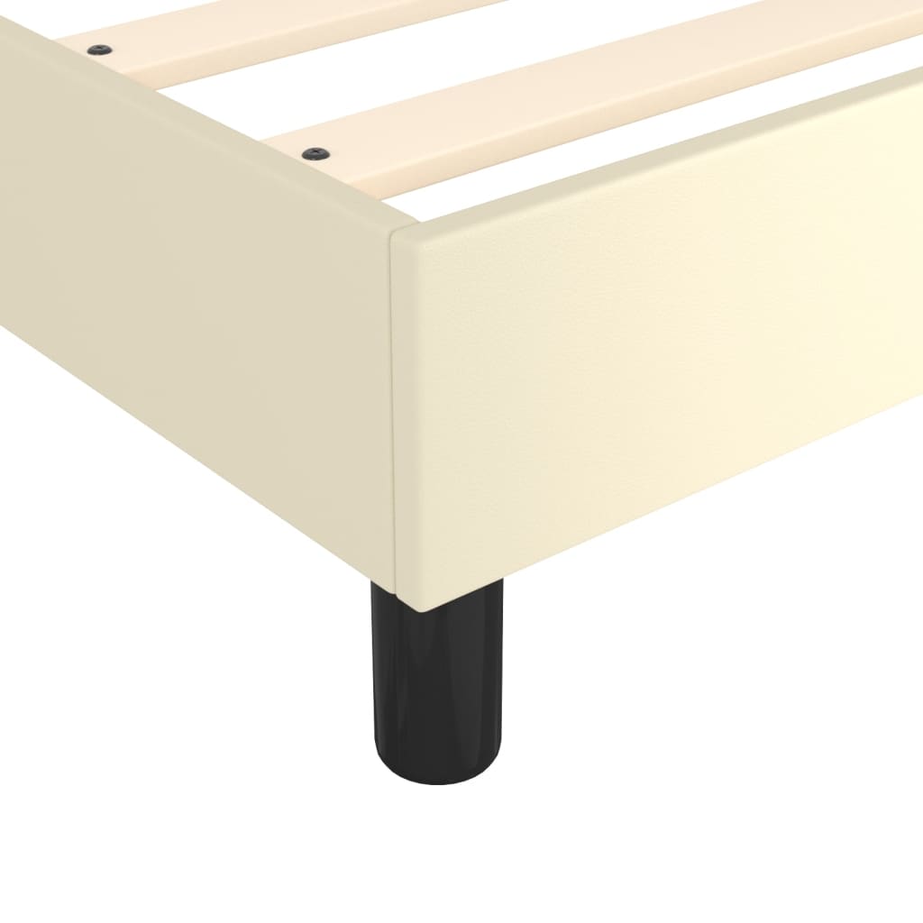 Boxspring bed kunstleer crèmekleurig 90x200 cm is nu te koop bij PeponiXL, paradijselijk wonen!