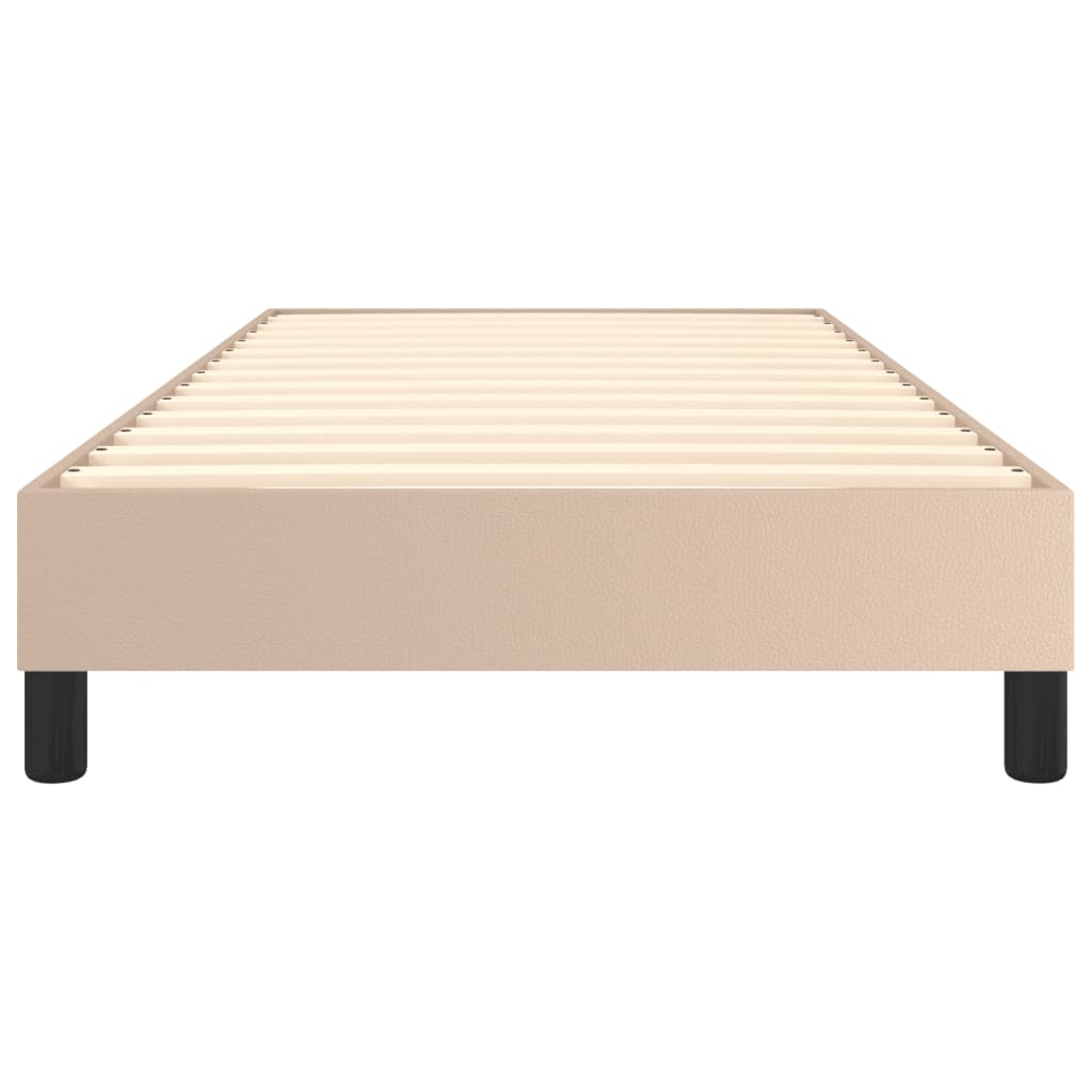 Boxspring bed kunstleer cappuccinokleurig 90x200 cm is nu te koop bij PeponiXL, paradijselijk wonen!