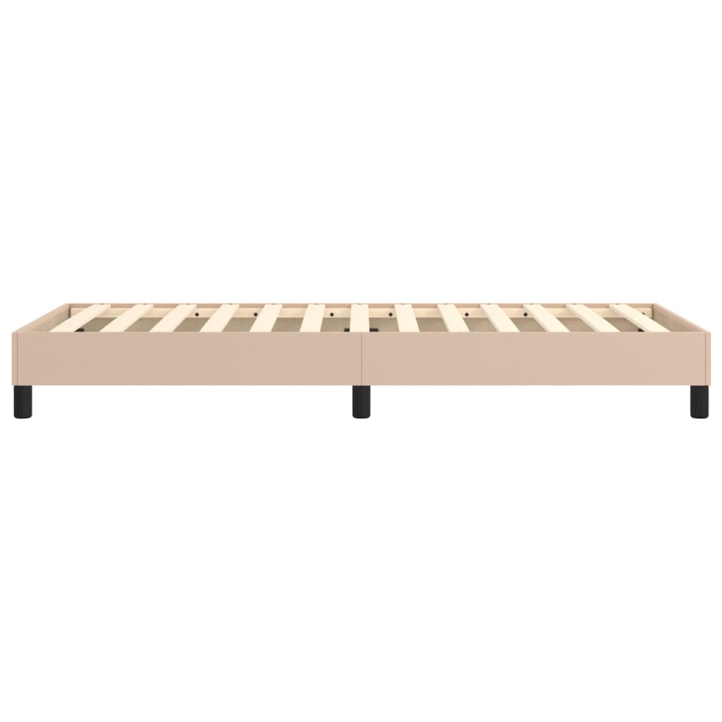 Boxspring bed kunstleer cappuccinokleurig 100x200 cm is nu te koop bij PeponiXL, paradijselijk wonen!