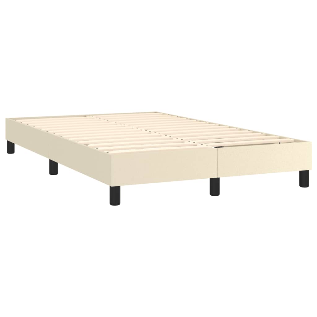 Boxspring bed kunstleer crèmekleurig 120x200 cm is nu te koop bij PeponiXL, paradijselijk wonen!