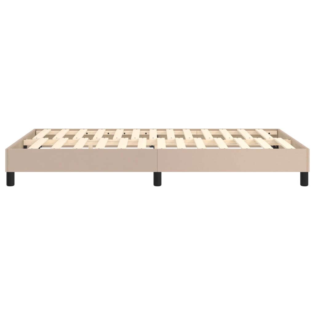 Boxspring bed kunstleer cappuccinokleurig 120x200 cm is nu te koop bij PeponiXL, paradijselijk wonen!