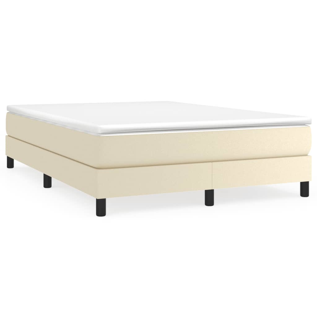 Boxspring bed kunstleer crèmekleurig 140x190 cm is nu te koop bij PeponiXL, paradijselijk wonen!