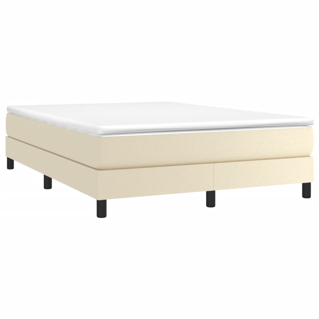 Boxspring bed kunstleer crèmekleurig 140x190 cm is nu te koop bij PeponiXL, paradijselijk wonen!