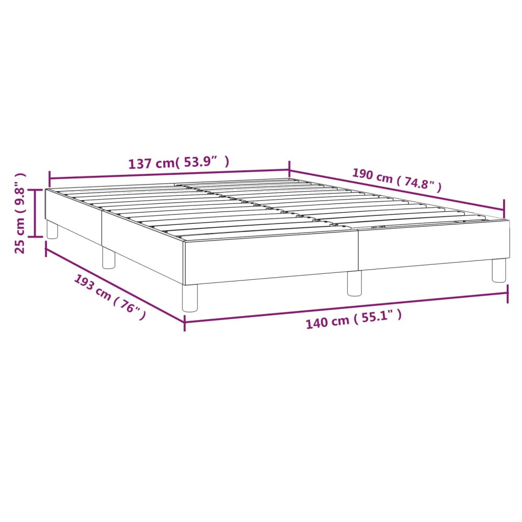 Boxspring bed kunstleer crèmekleurig 140x190 cm is nu te koop bij PeponiXL, paradijselijk wonen!