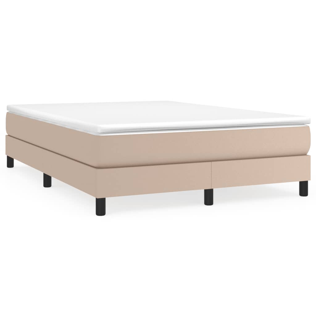 Boxspring bed kunstleer cappuccinokleurig 140x200 cm is nu te koop bij PeponiXL, paradijselijk wonen!