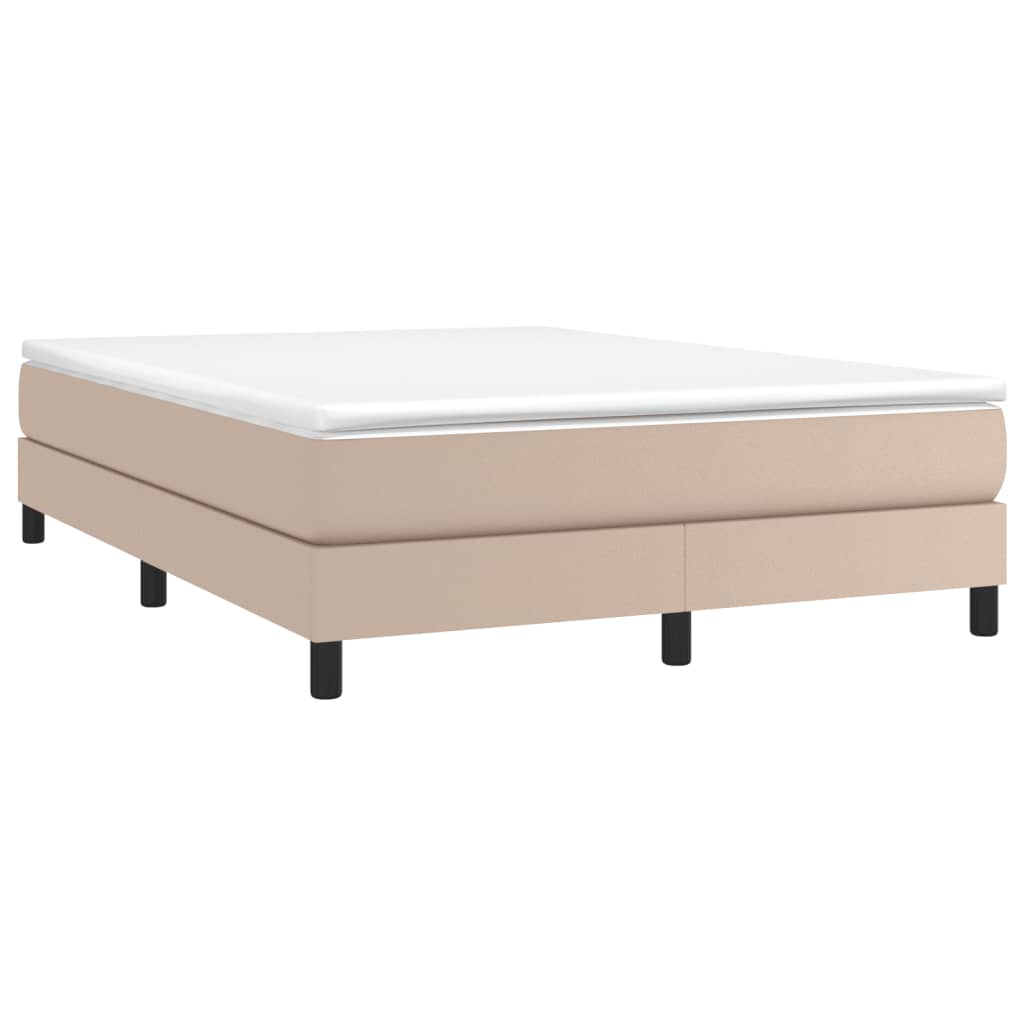 Boxspring bed kunstleer cappuccinokleurig 140x200 cm is nu te koop bij PeponiXL, paradijselijk wonen!