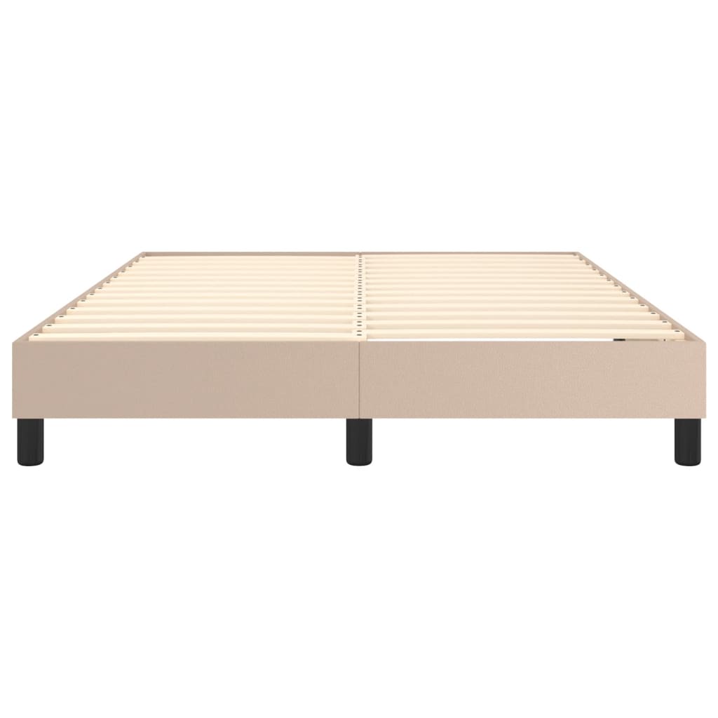 Boxspring bed kunstleer cappuccinokleurig 140x200 cm is nu te koop bij PeponiXL, paradijselijk wonen!