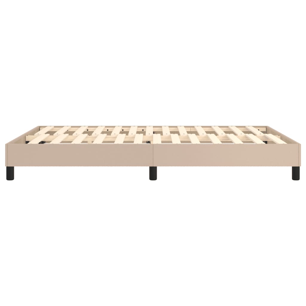 Boxspring bed kunstleer cappuccinokleurig 140x200 cm is nu te koop bij PeponiXL, paradijselijk wonen!