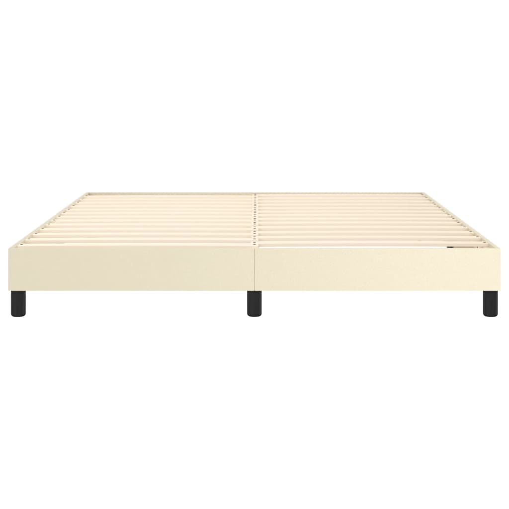 Boxspring bed kunstleer crèmekleurig 160x200 cm is nu te koop bij PeponiXL, paradijselijk wonen!