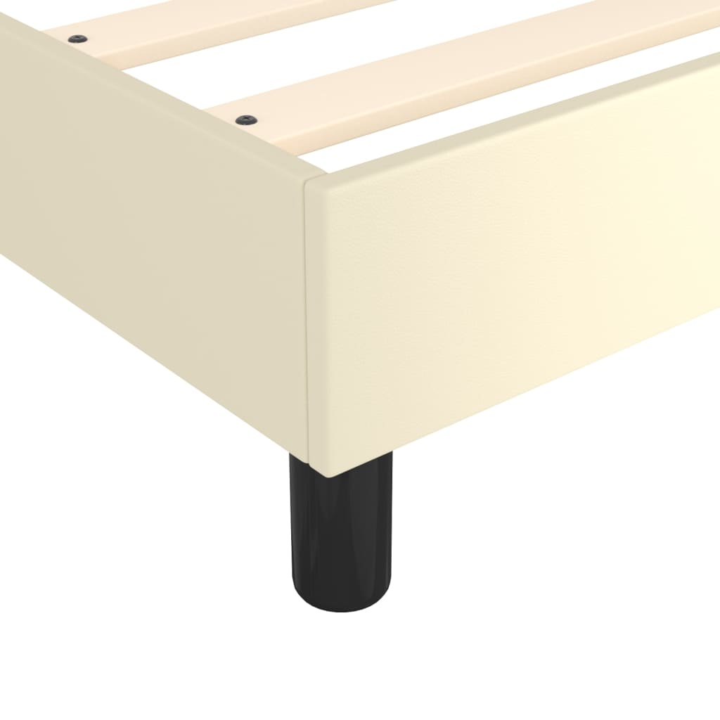 Boxspring bed kunstleer crèmekleurig 160x200 cm is nu te koop bij PeponiXL, paradijselijk wonen!