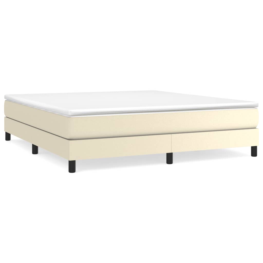 Boxspring bed kunstleer crèmekleurig 180x200 cm is nu te koop bij PeponiXL, paradijselijk wonen!