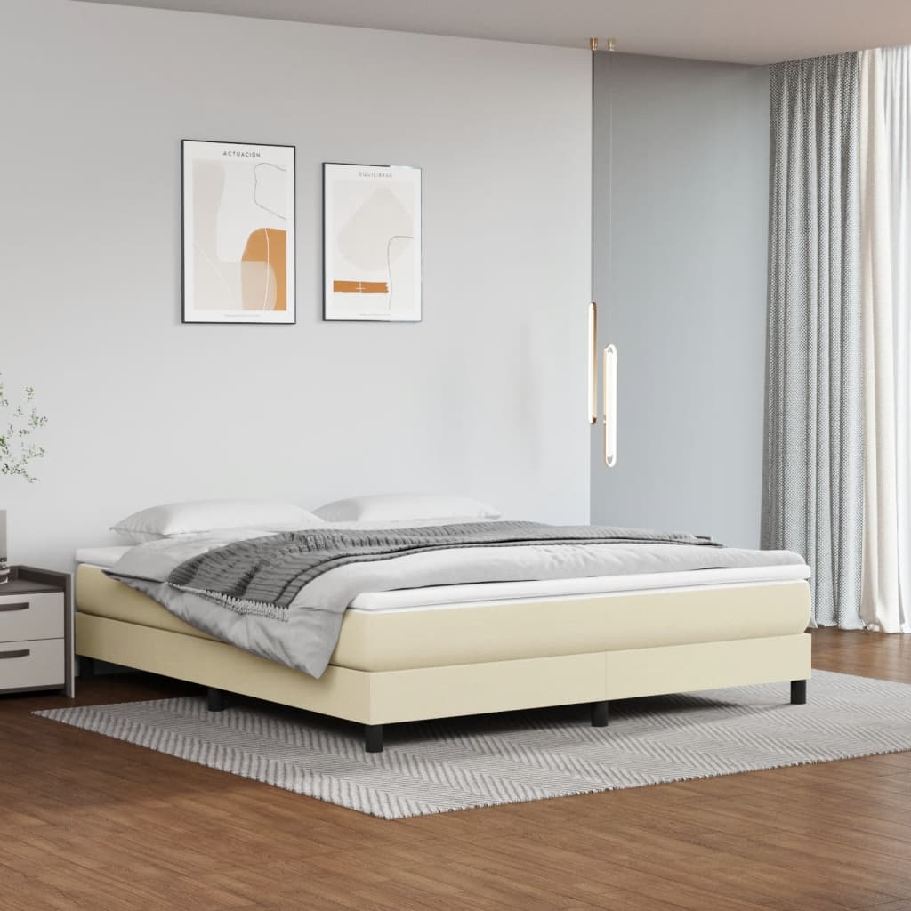 Boxspring bed kunstleer crèmekleurig 180x200 cm is nu te koop bij PeponiXL, paradijselijk wonen!