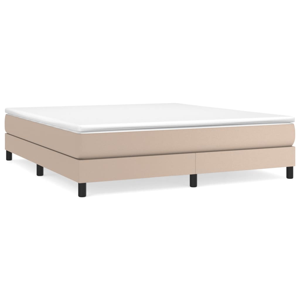 Boxspring bed kunstleer cappuccinokleurig 180x200 cm is nu te koop bij PeponiXL, paradijselijk wonen!